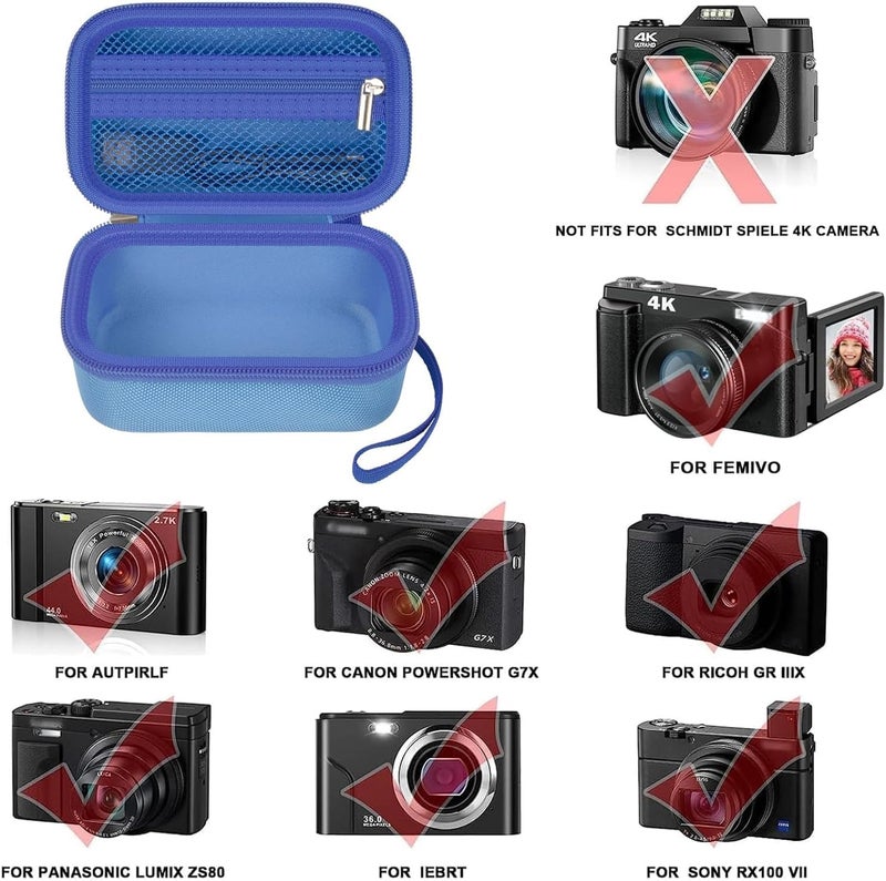 Grapsa Digital Camera Case Compatible with Duluvulu for Oiadek for Zostuic for TEBNGIHNM for Canon G7 X Mark III/II 4K Vlogging Camera. Storage Holder Bag for Canon PowerShot (Box Only) - Blue - Image 2